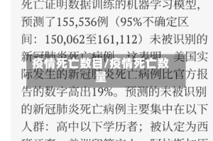 疫情死亡数目/疫情死亡数量