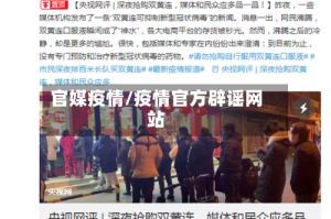官媒疫情/疫情官方辟谣网站