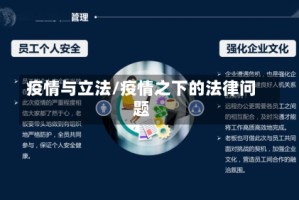 疫情与立法/疫情之下的法律问题