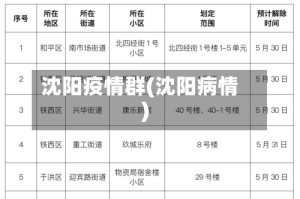 沈阳疫情群(沈阳病情)