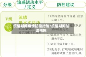 疫情期间疫情防控措施/疫情期间防治措施