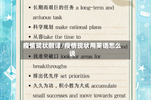 疫情现状翻译/疫情现状用英语怎么说