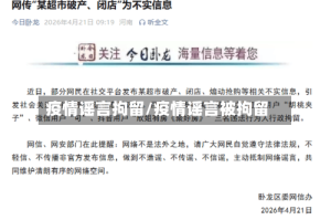 疫情谣言拘留/疫情谣言被拘留