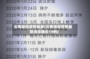 云南瑞丽疫情最新(云南瑞丽疫情最新消息确诊19例)