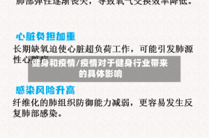 健身和疫情/疫情对于健身行业带来的具体影响