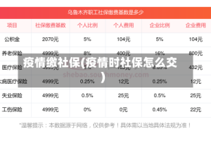 疫情缴社保(疫情时社保怎么交)