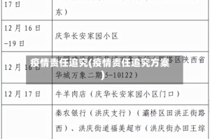 疫情责任追究(疫情责任追究方案)