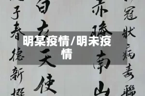 明某疫情/明未疫情