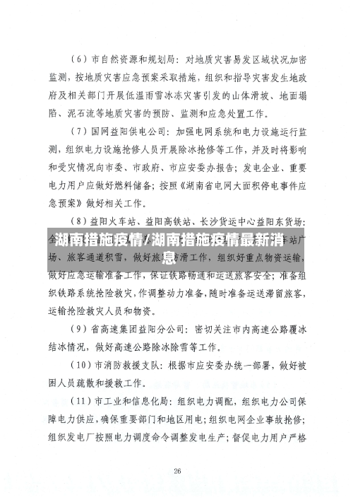 湖南措施疫情/湖南措施疫情最新消息-第1张图片