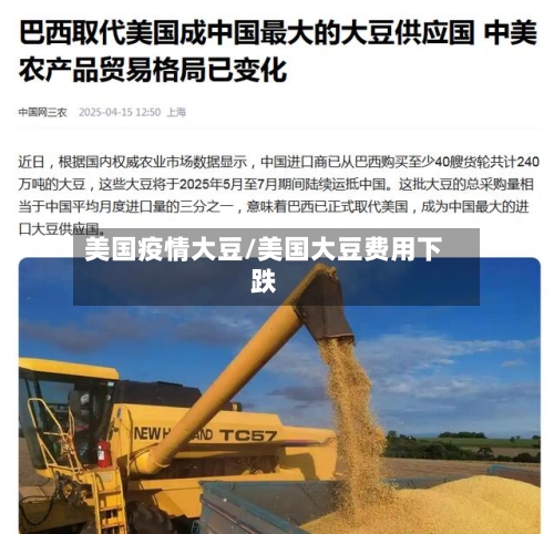 美国疫情大豆/美国大豆费用下跌-第1张图片