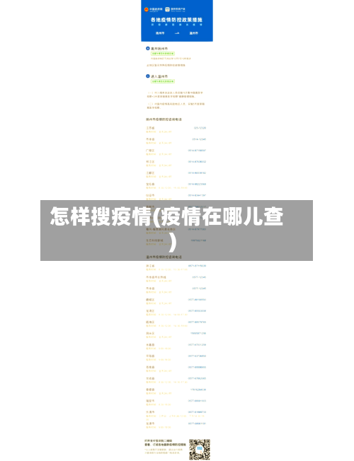 怎样搜疫情(疫情在哪儿查)-第1张图片