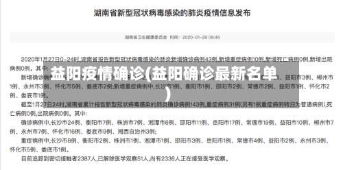 益阳疫情确诊(益阳确诊最新名单)-第2张图片