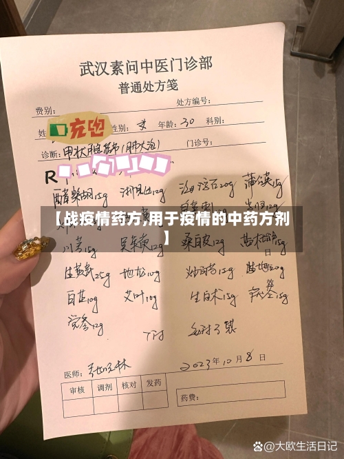 【战疫情药方,用于疫情的中药方剂】-第1张图片
