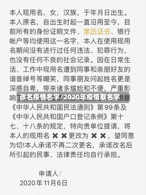 改名疫情名字/2020年疫情取名字-第2张图片