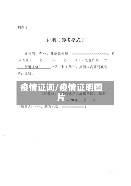 疫情证词/疫情证明图片-第1张图片