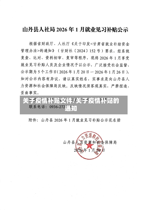 关于疫情补贴文件/关于疫情补贴的通知-第1张图片